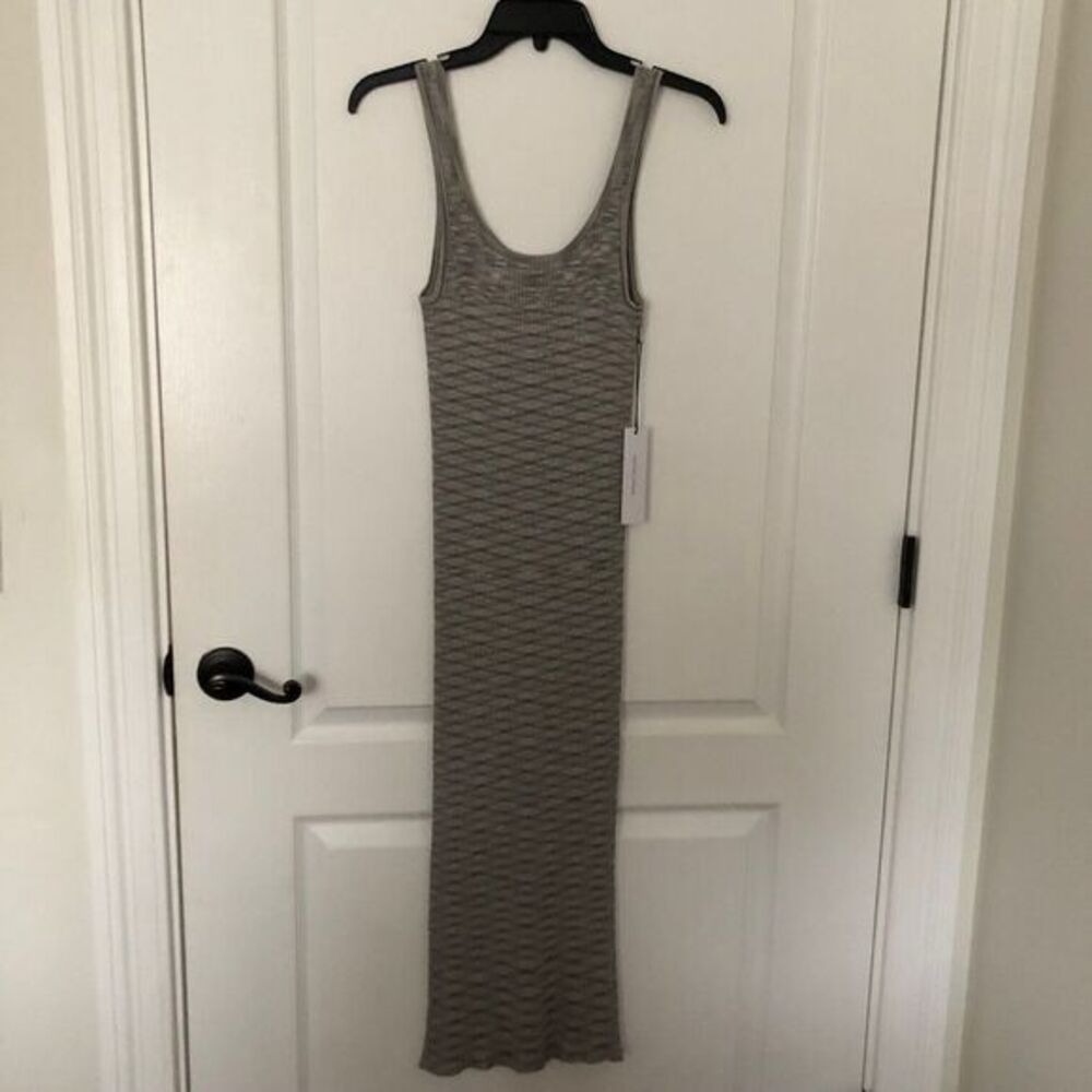 Stiches & Stripes Womens Bodycon Midi Dress Sleeveless Stretch Pebbles Small NWT